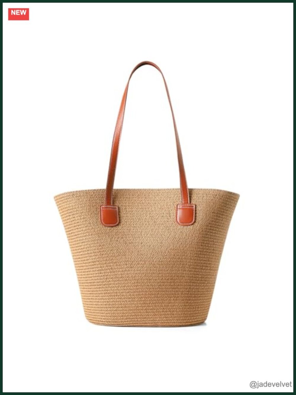 Straw Tote Bag Women Summer Woven Shoulder Handbag Travel Beach